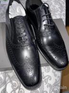 img 1 attached to FRASOICUS Men’S Dress Shoes With Genuine Leather In Classic Brogue Elastic Band Oxford Formal Shoes For Men review by Travis Garron
