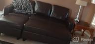 img 1 attached to Modern Convertible Sectional Sofa With Ottoman And Reversible Chaise In Black Faux Leather review by Bronson Hussain