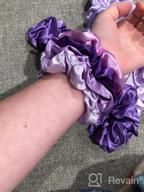 img 1 attached to 12-Piece Satin Hair Scrunchies Elastic Bobbles Ponytail Holder Ties - Purple Lovers review by Pushkraj Love