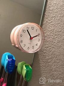 img 5 attached to 2-сторонние бесшумные водонепроницаемые часы для ванной, часы для душа, настенные часы с присоской, не тикающая батарея для кухни и ванной, белый