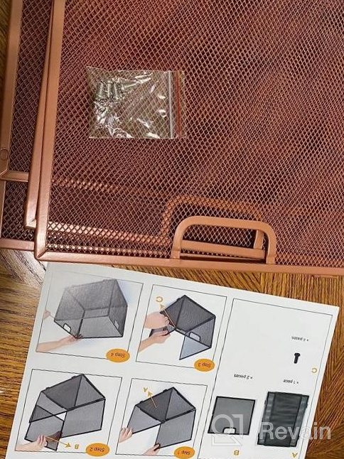 img 1 attached to Get Organized With The Mesh Hanging File Folder Box - Foldable Letter Size Storage Crate In Sleek Silver review by Shari Man