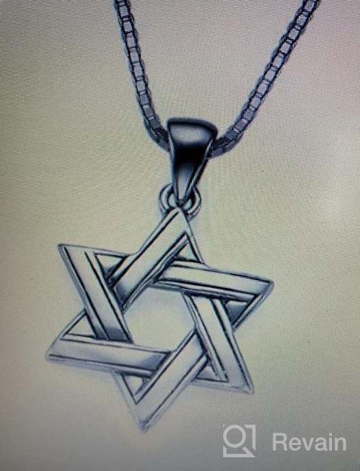 img 1 attached to 🕍 Authentic 925 Sterling Silver Jewish Token Pendant Necklace by Marina Meiri Jewellery, 24 Inch Box Chain - Explore Beautiful Design Options review by Paul Ziegler