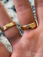 картинка 1 прикреплена к отзыву Набор из 4-х золотых массивных кольцевых колец для женщин, 18К настоящее золотое печатное полированное кольцо для стеклянной стопки - размеры 5-10 от Simo Whisperer