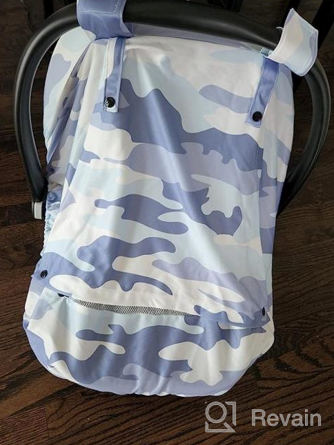 img 1 attached to SMTTW Car Seat Cover For Babies, Stretchy Breathable Carseat Canopy With Peek Window, Multiuse Infant Stroller Cover For Baby Boys Girls, Privacy Sun Shade & Wind Protect For Summer (Elk) review by Shane Mack