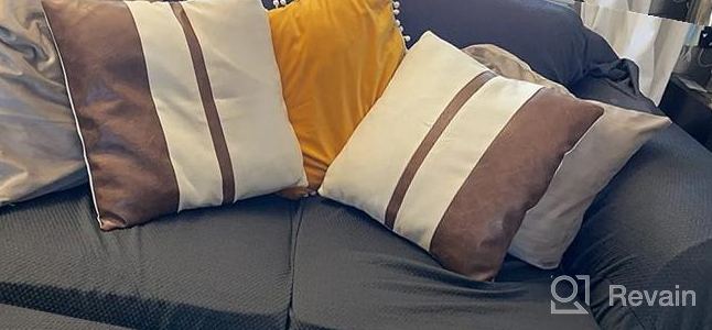 img 1 attached to Luxurious Merrycolor Faux Leather Pillow Covers - Chic Set Of 2 Brown Cushion Cases For Allover Home Décor, Perfect For Bedroom, Living Room, Sofa, Bed - Effortlessly Stylish 18X18 Inches review by Jere Mosley