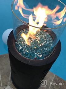 img 7 attached to Светоотражающее огнеупорное стекло Onlyfire для ямы, камина или газовых топок с природным или пропановым огнем, 10 фунтов, 1/2 дюйма, кобальтово-синий