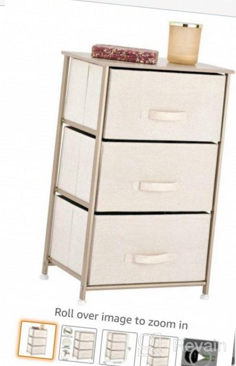 img 1 attached to Organize Your Space With MDesign'S Stylish Steel-Top Dresser Tower - Featuring 3 Removable Fabric Drawers For Versatile Storage Options! review by Eric Graves