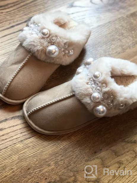 img 1 attached to Stay Cozy All Winter With WATMAID Women'S Memory Foam Fluffy House Slippers review by Chris Rob