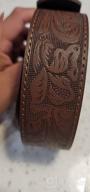 img 1 attached to 👉 Embossed Western Scrollwork Brown Leather Men's Belt Accessories review by Brett Bush