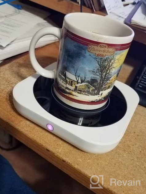img 1 attached to Electric Coffee Mug Warmer With Auto Off Timer, 3-Temp Settings & Wax Warmer - Perfect Warm Gift! review by Hannah Anderson