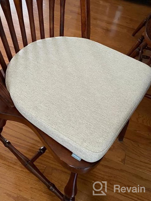 img 1 attached to Shinnwa Chair Cushion With Ties For Dining Chairs [17 X 16.5 Inches] Non Slip Kitchen Dining Chair Pad And Seat Cushion With Machine Washable Cover - Light Gray review by Brittney Singh