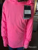 img 1 attached to 👚 Lightweight Hooded Long Sleeve Shirt for Girls, Thin Active Tee for Workout, Running, Yoga - Pullover Top with Thumb Hole | Ages 3-12 Years review by Danielle Rodriguez