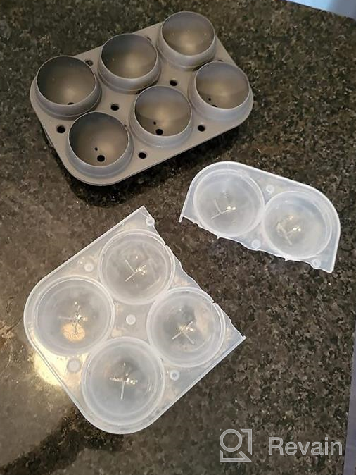 img 1 attached to Samuelworld Large Sphere Ice Mold With Lid, 4 X 2.5 Inch Ice Balls - Food Grade, Easy To Fill Round Silicone Ice Tray, Perfect Spheres Craft Ice Maker For Whiskey, Cocktails, Christmas - Gray review by Sharon Johnson