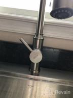картинка 1 прикреплена к отзыву Хромированный кухонный смеситель из нержавеющей стали с одной рукояткой, с выдвижным душем, для установки в одно или три отверстия, с монтажной пластиной для кухонной раковины. от Darin Brooks