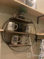 img 1 attached to Rustic Farmhouse Decor 3 Tier Floating Shelves - Round Wood & Metal Hanging Circle Shelf, Geometric Circular Tiered Wall Shelf review by Gilbert Pfaff