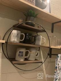 img 5 attached to Rustic Farmhouse Decor 3 Tier Floating Shelves - Round Wood & Metal Hanging Circle Shelf, Geometric Circular Tiered Wall Shelf
