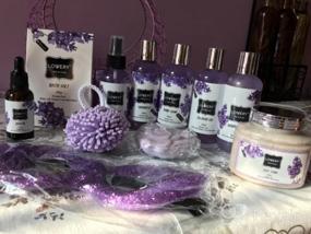 img 8 attached to Luxury Christmas Gift Basket For Women And Men - Hot & Cold Gel Eye Mask, Lavender Lilac Deluxe Home Spa Set With Bath Bombs, Massage Oil, Purple Wired Candy Dish & More!