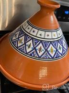 img 1 attached to Kamsah Hand Made And Hand Painted Tagine Pot Moroccan Ceramic Pots For Cooking And Stew Casserole Slow Cooker (Large, Classic Bohemian Blue) review by Brandy Powell