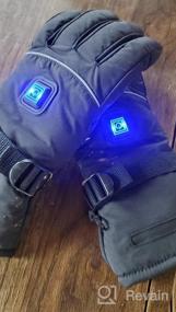 img 6 attached to Autocastle Аккумуляторные перчатки с электрическим подогревом - питание от батареи 7,4 В, водонепроницаемые рукавицы с сенсорным экраном для мужчин и женщин Зимняя теплая грелка для рук с 3 настройками нагрева