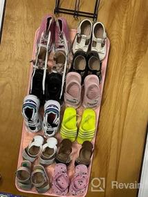 img 5 attached to Purple Felt Baby Shoe Organizer With Hanger - Stores 12 Pairs Of Boys And Girls' Shoes Over The Door By PACMAXI