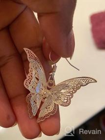 img 5 attached to Comelyjewel Women'S Silver Plated Filigree Butterfly Drop Dangle Hook Earrings (Filigree Butterfly)