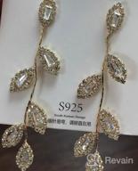 img 1 attached to Bridal Earrings For Wedding Rhinestone Dangle Earrings Leaf Earrings Long Earrings Elegant For Women review by Wanda Johns