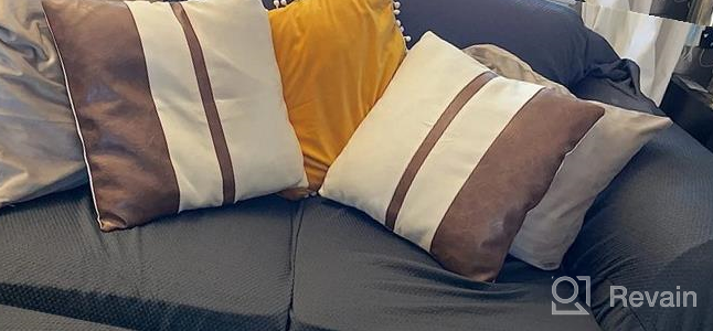 img 1 attached to Set Of 2 Brown Faux Leather Pillow Covers - 18X18 Inch Modern Home Decor For Bedroom Living Room Couch Sofa review by Jeff Kern