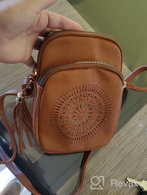 img 1 attached to Small Crossbody Bags For Women: Triple Zip Pockets, Vegan Leather Boho Cell Phone Purse Handbags review by Lisa Green