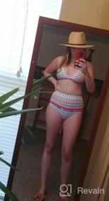 img 7 attached to Women'S High Waist Two Piece Bikini Set Halter Straps Tassel Swimsuit By Bdcoco