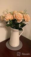 img 1 attached to Charming Champagne Artificial Silk Rose Bouquets For Weddings And Home Decor - Pack Of 10 review by Tara Hammack
