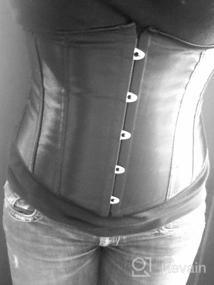 img 6 attached to Frawirshau Women'S Lace-Up Underbust Waist Trainer Corset - Boned For Perfect Posture And Hourglass Shape.