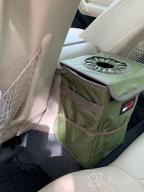 img 1 attached to EPAuto Waterproof Car Trash Can With Lid And Storage Pockets, Green review by Mark Holloway