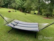 img 1 attached to Relax In Style With Sorbus 2-Person Premium Cotton Hammock With Stand And Pillow - Heavy Duty Portable Hammock For Garden, Patio, And Outdoor Adventures review by Paul Lewis
