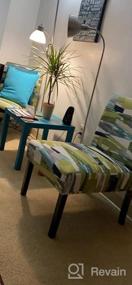 img 8 attached to STHOUYN Mordern Бархатное кресло без подлокотников, диван, декоративное тапочное кресло, косметический стул для спальни, угловой боковой стул, мебель для гостиной, синий