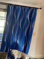 img 1 attached to Turquoise Blackout Curtains With Wave Print - Deconovo Room Darkening Thermal Insulated Grommet Top Curtains For Kids Room - Includes 2 Panels, 42X72 Inch review by Brian Thuo