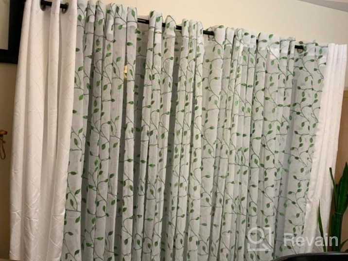 img 1 attached to Nature-Inspired Sheer Voile Curtains For Elegant Bedroom And Living Room Decor - Embroidered Floral Leaf Grommet Top Window Drapes - 2 Panel Set In 45-Inch Mint Green review by Brandon Guidroz