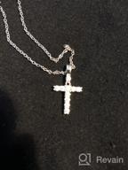 img 1 attached to 💎 925 Sterling Silver Girl's Small Clear CZ Cross Necklace - Elegant Religious Charm Jewelry for Children & Teens review by Christina Xiong