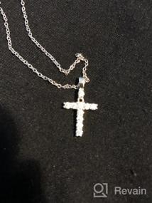 img 5 attached to 💎 925 Sterling Silver Girl's Small Clear CZ Cross Necklace - Elegant Religious Charm Jewelry for Children & Teens