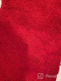 img 6 attached to Комплект ковриков для ванной LuxUrux - очень мягкий плюшевый коврик для ванной, коврики для душа, коврики для ванной, набор 16 x 24 дюймов, материал из микрофибры синель 1 дюйм, суперабсорбент. (15 х 23 дюйма, тыква)