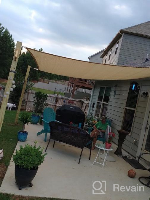 img 1 attached to 6' X 6' Beige Canopy Square 180 GSM Shade Sail U*V Block | TANG Sun Shades Depot For Patio, Garden & Outdoor Activities review by Mike Krzywicki