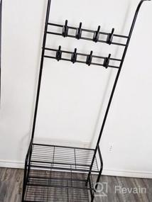 img 7 attached to Bigzzia Metal Hall Tree - 3-In-1 Coat Rack With Removable Hooks And Shoe Storage Bench For Entryway, Living Room, And Bedroom - FreeStanding Clothes Rail In Black