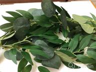 img 1 attached to Artificial Eucalyptus Garland With Willow Twigs And Silver Dollar Leaves - 4 Pack Of 6.2 Ft Greenery Strings For Wedding, Party, Doorways, Table Runners, And Farmhouse Décor Centerpieces. review by Susan Park