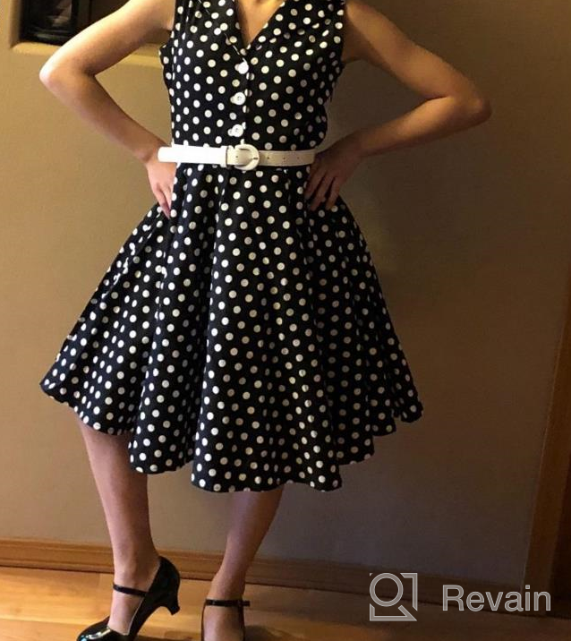img 1 attached to BlackButterfly Kids 'Holly': Vintage Polka Dot 50's Girls Dress in Classic Style review by Robert Aan