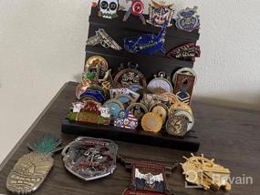 img 5 attached to Showcase Your Military Pride: Wooden Coin Holder Stand For 60-70 Challenge Coins