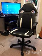 img 1 attached to JUMMICO Gaming Chair Ergonomic Executive Office Desk Chair High Back Leather Swivel Computer Racing Chair With Lumbar Support (White) review by Brett Martinez