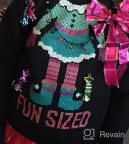 img 3 attached to Hanes Girls' Christmas 🎄 Sweater - Festively Fun and Stylish
