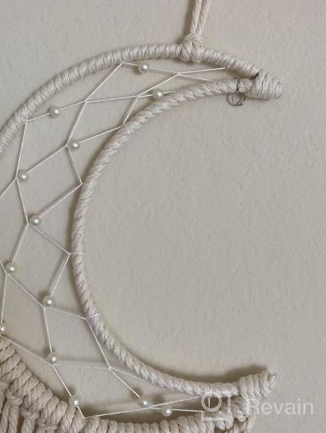 img 1 attached to Macrame Wall Hanging Dream Catcher With Tassel - White Cotton Handmade Boho Home Decor Ornament For Kids Bedroom Dorm Room review by Mark Perry