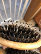 img 1 attached to BESTOOL Boar Bristle Hair Brush: Perfect For Detangling Thick, Fine & Curly Hair - For Women Men Kids! review by Jevon Sterling