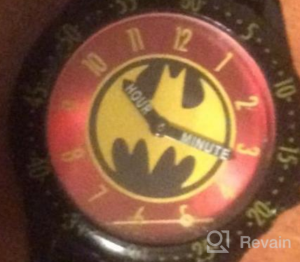 img 1 attached to Batman Kids' BAT5036 Time-Teaching Batman Watch: Black Canvas Band Edition review by Sean Perry