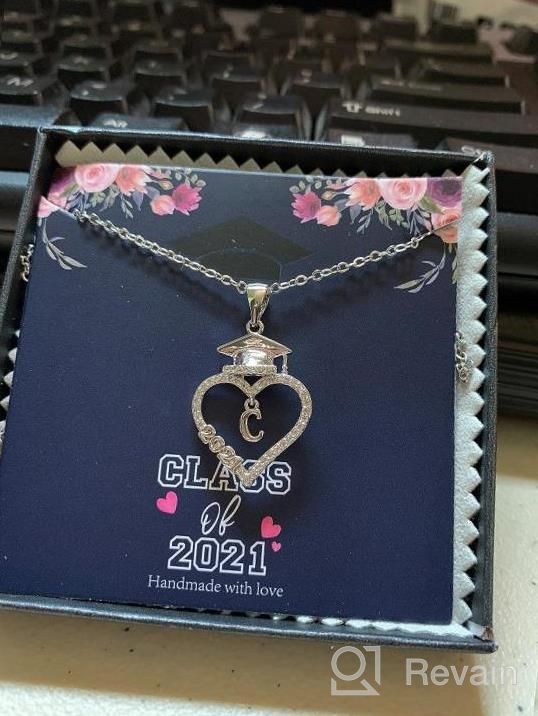 img 1 attached to 14K White Gold Plated CZ Graduation Cap Necklace - Perfect 2022 Grad Gift For Her! review by Mary Maybank